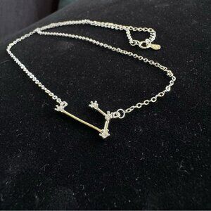 Zodiac Aries 925 Silver Necklace with CZ Accent Stones